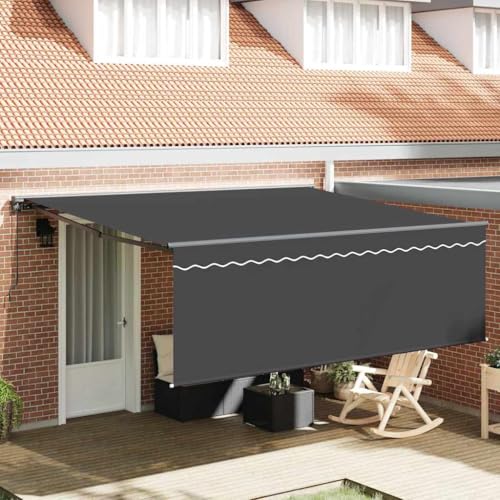 INLIFE Einziehbare Markise Manuell Orange und Weiß 350x250 cm Stoff,Heim & Garten,Rasen & Garten,Garten & Balkon,Markisen,Orange,23.8 KG,3330215 von INLIFE