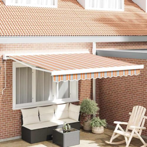 INLIFE Einziehbare Markise Mehrfarbig 300 x 250 cm Stoff, Metall,Heim & Garten,Rasen & Garten,Garten & Balkon,Markisen,Mehrfarbig,40.86 KG,3330010 von INLIFE