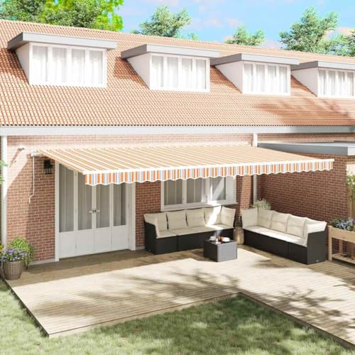INLIFE Einziehbare Markise Mehrfarbig 600 × 300 cm Stoff, Metall,Heim & Garten,Rasen & Garten,Garten & Balkon,Markisen,Mehrfarbig,47.45 KG,3331616 von INLIFE