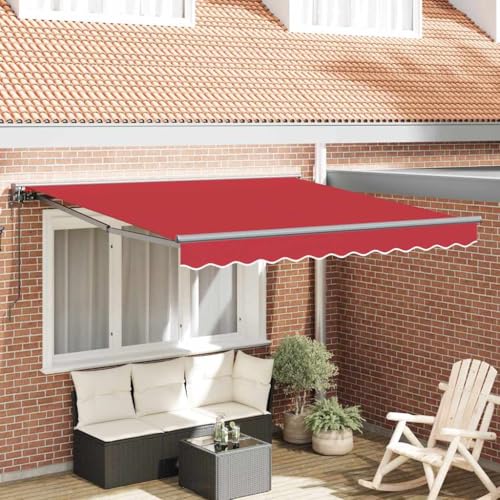 INLIFE Einziehbare Markise Rot 300x250 cm Stoff,Heim & Garten,Rasen & Garten,Garten & Balkon,Markisen,Blau,24.28 KG,3330158 von INLIFE
