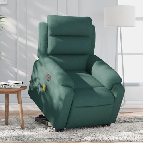INLIFE Elektrischer Massagesessel mit Aufstehhilfe Dunkelgrün Stoff,Möbel,Stühle,Sessel,Grün,29.65 KG,3205022 von INLIFE