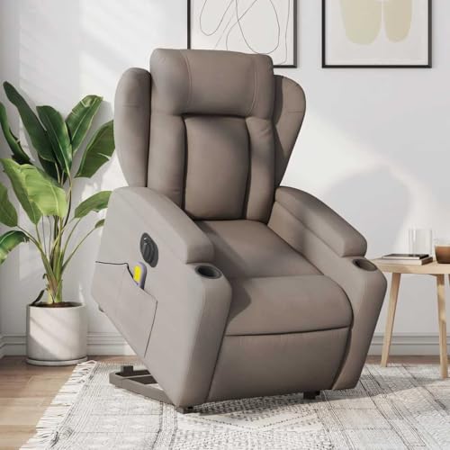 INLIFE Elektrischer Massagesessel mit Aufstehhilfe Taupe Stoff,Möbel,Stühle,Sessel,Taupe,29.95 KG,3204526 von INLIFE