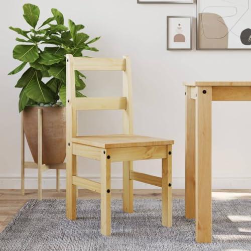 INLIFE Essstühle 2 STK. Panama 40x46x90 cm Massivholz Kiefer,Möbel,Stühle,Esszimmerstühle,Braun,11.5 KG,4005729 von INLIFE
