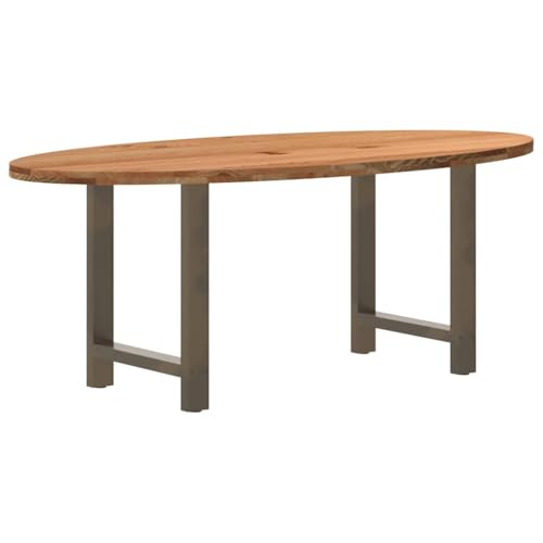 INLIFE Esstisch Hellbraun 200x100x74 cm Massivholz Eiche Oval,Möbel,Tische,Esstische,Braun,49.2 KG,3305344 von INLIFE