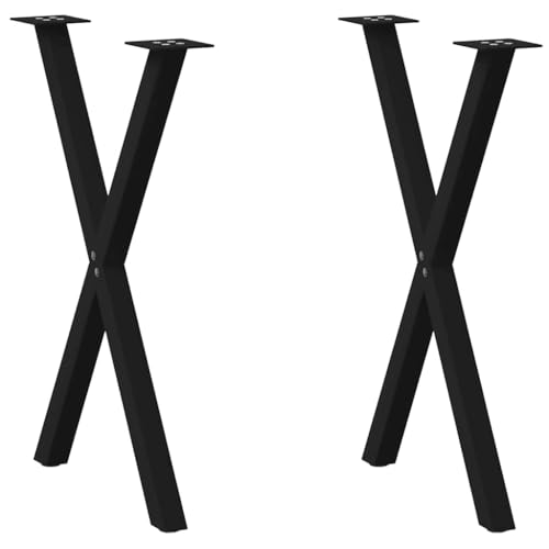 INLIFE Esstischbeine X-Form 2 STK. Schwarz 57x(72-73) cm Stahl,Möbel,Tischzubehör,Tischbeine,Schwarz,7.2 KG,4012912 von INLIFE
