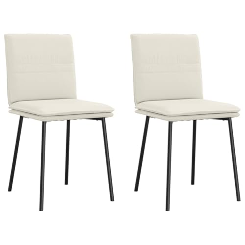 INLIFE Esszimmerstühle 2 STK. Creme Samt,Möbel,Stühle,Esszimmerstühle,Creme,15.3 KG,4101253 von INLIFE