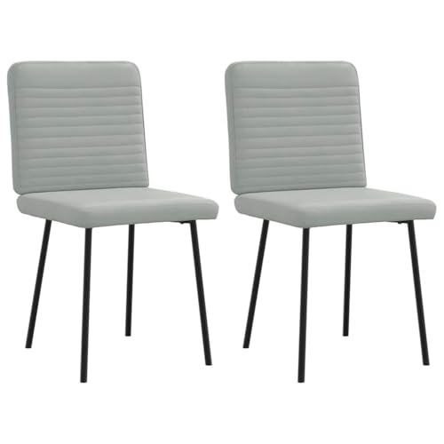 INLIFE Esszimmerstühle 2 STK. Hellgrau Samt,Möbel,Stühle,Esszimmerstühle,Grau,15.1 KG,4101133 von INLIFE