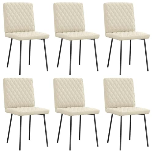 INLIFE Esszimmerstühle 6 STK. Creme Kunstleder,Möbel,Stühle,Esszimmerstühle,Creme,43.5 KG,3315484 von INLIFE