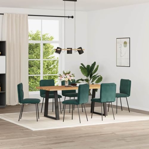 INLIFE Esszimmerstühle 6 STK. Dunkelgrün Samt,Möbel,Stühle,Esszimmerstühle,Grün,44.4 KG,3315681 von INLIFE