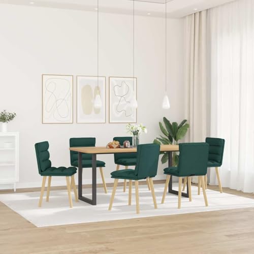 INLIFE Esszimmerstühle 6 STK. Dunkelgrün Stoff,Möbel,Stühle,Esszimmerstühle,Grün,54 KG,3315668 von INLIFE