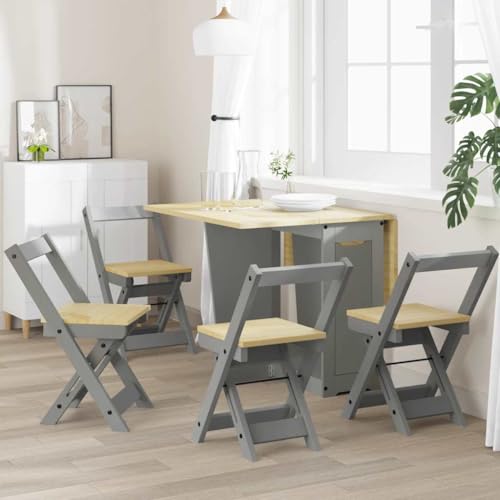 INLIFE Esszimmerstühle Klappbar 4 STK. Corona Grau Massivholz Kiefer,Möbel,Stühle,Klappstühle & Hocker,Grau,22 KG,4013438 von INLIFE