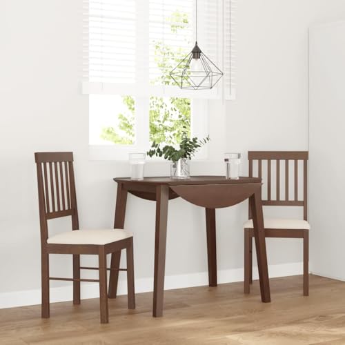 INLIFE Esszimmerstühle mit Kissen 2 STK. Braun Massivholz Gummibaum,Möbel,Stühle,Esszimmerstühle,Braun,10.2 KG,4102425 von INLIFE