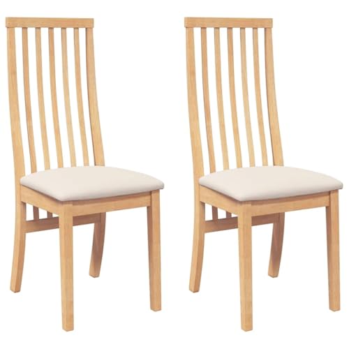 INLIFE Esszimmerstühle mit Kissen 2 STK. Massivholz Gummibaum,Möbel,Stühle,Esszimmerstühle,Braun,10 KG,4102455 von INLIFE