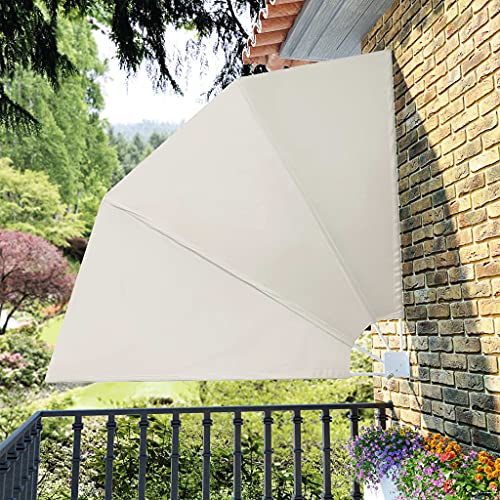 INLIFE Faltbarer Balkonfächer Creme 210×210 cm von INLIFE