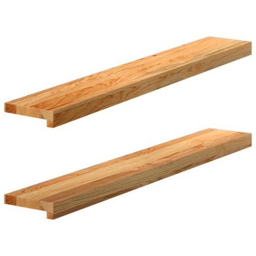 INLIFE Fensterbänke 2 STK. Hellbraun 100x15x2 cm Massivholz Eiche,Heimwerkerbedarf,Baumaterialien,Fensterbauteile,Fensterrahmen,Braun,5.75 KG,4009128 von INLIFE