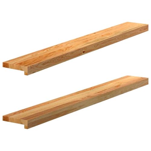 INLIFE Fensterbänke 2 STK. Hellbraun 120x15x2 cm Massivholz Eiche,Heimwerkerbedarf,Baumaterialien,Fensterbauteile,Fensterrahmen,Braun,7.15 KG,4009130 von INLIFE