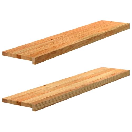 INLIFE Fensterbänke 2 STK. Hellbraun 120x30x2 cm Massivholz Eiche,Heimwerkerbedarf,Baumaterialien,Fensterbauteile,Fensterrahmen,Braun,12.75 KG,4009154 von INLIFE