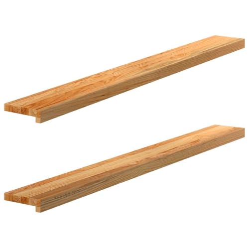 INLIFE Fensterbänke 2 STK. Hellbraun 140x15x2 cm Massivholz Eiche,Heimwerkerbedarf,Baumaterialien,Fensterbauteile,Fensterrahmen,Braun,7.65 KG,4009131 von INLIFE