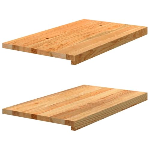 INLIFE Fensterbänke 2 STK. Hellbraun 70x40x2 cm Massivholz Eiche,Heimwerkerbedarf,Baumaterialien,Fensterbauteile,Fensterrahmen,Braun,10.25 KG,4009157 von INLIFE