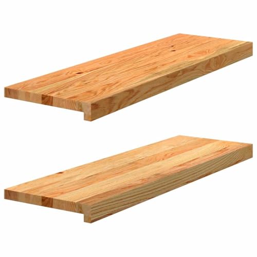 INLIFE Fensterbänke 2 STK. Hellbraun 80x30x2 cm Massivholz Eiche,Heimwerkerbedarf,Baumaterialien,Fensterbauteile,Fensterrahmen,Braun,8.5 KG,4009150 von INLIFE