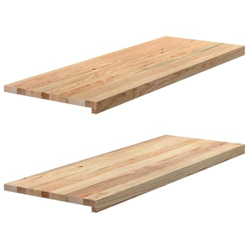 INLIFE Fensterbänke 2 STK. Unbehandelt 110x40x2 cm Massivholz Eiche,Heimwerkerbedarf,Baumaterialien,Fensterbauteile,Fensterrahmen,Braun,14.75 KG,4009121 von INLIFE