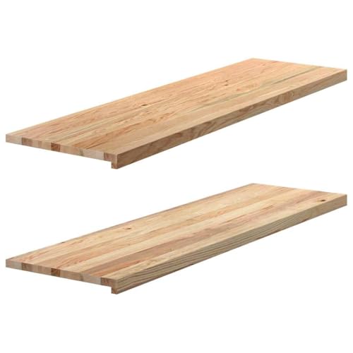 INLIFE Fensterbänke 2 STK. Unbehandelt 140x40x2 cm Massivholz Eiche,Heimwerkerbedarf,Baumaterialien,Fensterbauteile,Fensterrahmen,Braun,19.7 KG,4009123 von INLIFE