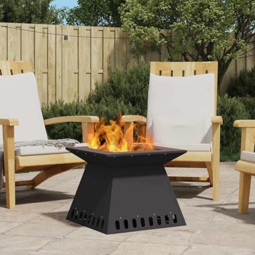 INLIFE Feuerplatz Schwarz 48 x 48 x 40 cm Kaltgewalzter Stahl,Heim & Garten,Kamine,Schwarz,9.2 KG,858922 von INLIFE