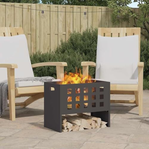 INLIFE Feuerplatz Schwarz 50 x 30 x 40 cm Kaltgewalzter Stahl,Heim & Garten,Kamine,Schwarz,5.85 KG,858970 von INLIFE