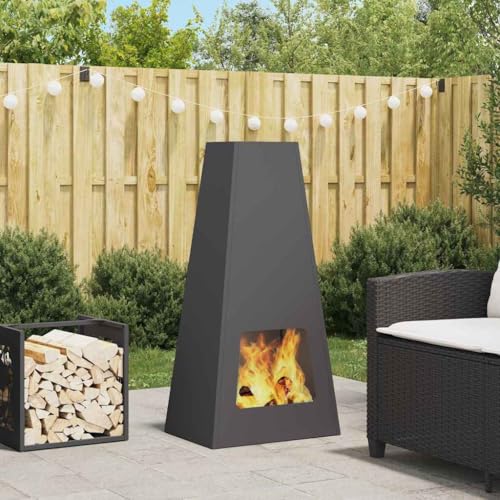 INLIFE Feuerplatz Schwarz 50 x 35 x 100 cm Kaltgewalzter Stahl,Heim & Garten,Kamine,Schwarz,12.75 KG,859004 von INLIFE