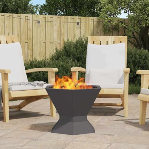 INLIFE Feuerplatz Schwarz 50 x 50 x 40 cm Kaltgewalzter Stahl,Heim & Garten,Kamine,Schwarz,6.95 KG,858960 von INLIFE
