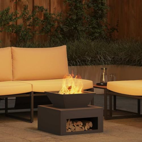 INLIFE Feuerplatz Schwarz 50 x 50 x 40 cm Stahl,Heim & Garten,Kamine,Schwarz,11 KG,874583 von INLIFE