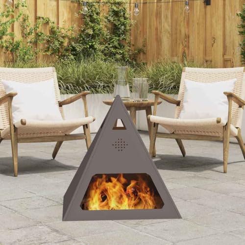 INLIFE Feuerplatz Schwarz 50 x 50 x 51 cm Kaltgewalzter Stahl,Heim & Garten,Kamine,Schwarz,7.05 KG,858952 von INLIFE