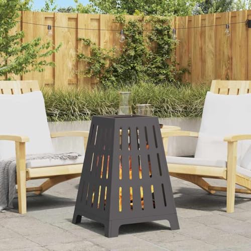 INLIFE Feuerplatz Schwarz 50 x 50 x 70 cm Kaltgewalzter Stahl,Heim & Garten,Kamine,Schwarz,10.3 KG,858958 von INLIFE