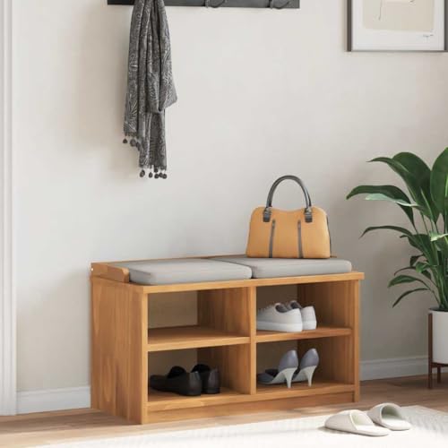 INLIFE Flurbank SANDNES 87x40x50 cm Massivholz Kiefer,Möbel,Sitzbänke,Truhen- & Flurbänke,Braun,14.24 KG,4010457 von INLIFE