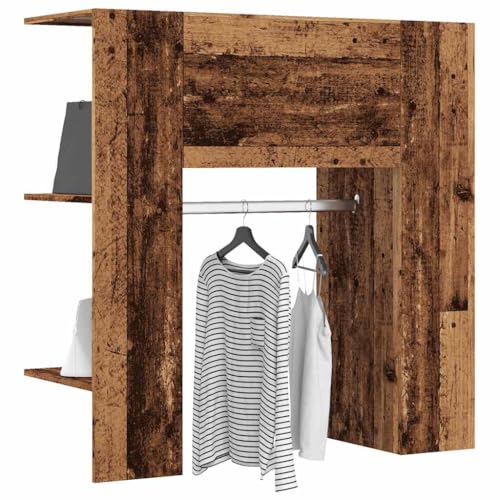 INLIFE Flurschrank Altholz-Optik 97,5x37x99 cm Holzwerkstoff,Möbel,Schränke,Braun,24.2 KG,857037 von INLIFE