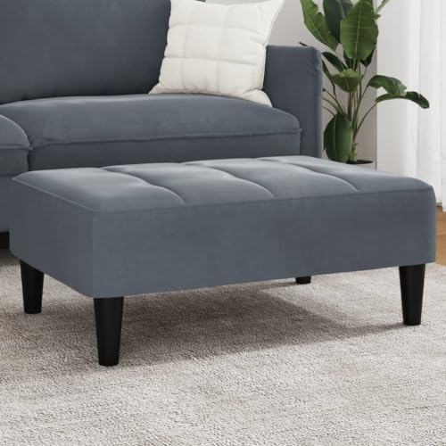 INLIFE Fußhocker Dunkelgrau 77x55x31 cm Samt,Möbel,Polsterhocker,Grau,6.9 KG,4007367 von INLIFE