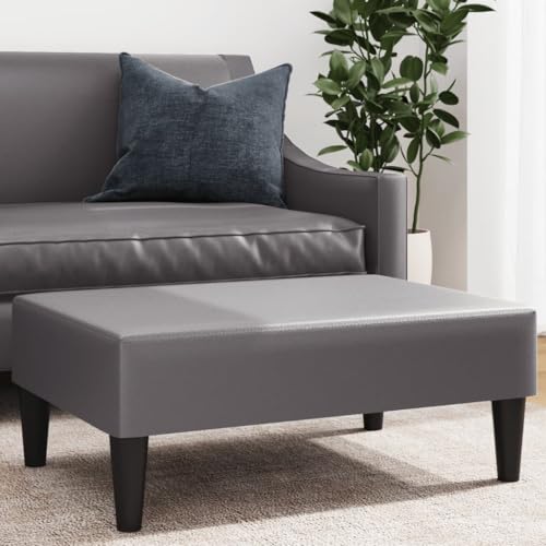 INLIFE Fußhocker Grau 77x55x31 cm Kunstleder,Möbel,Polsterhocker,Grau,6.8 KG,379563 von INLIFE