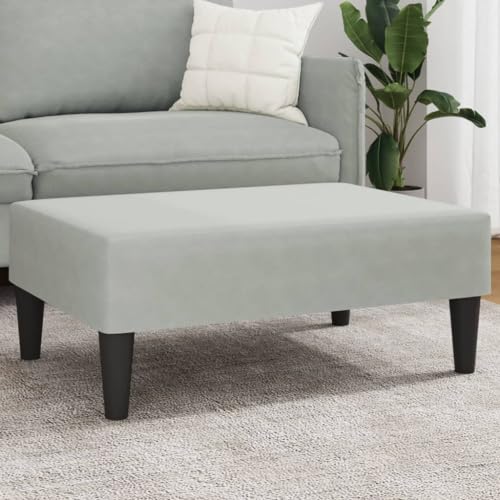 INLIFE Fußhocker Hellgrau 77x55x31 cm Samt,Möbel,Polsterhocker,Grau,6.8 KG,379557 von INLIFE