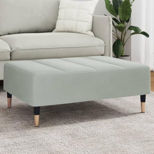 INLIFE Fußhocker Hellgrau 77x55x31 cm Samt,Möbel,Polsterhocker,Grau,6.9 KG,4007393 von INLIFE