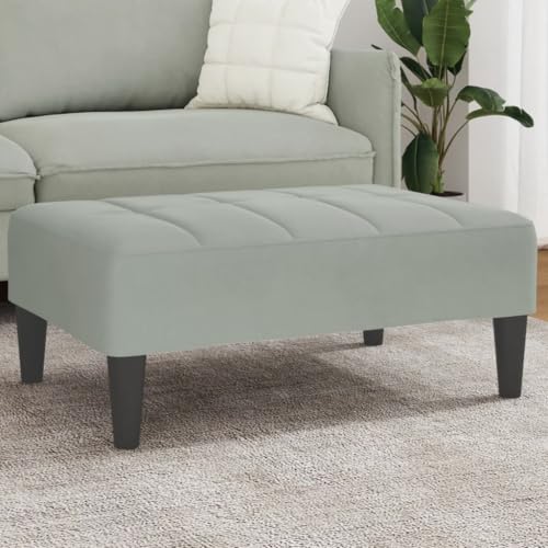 INLIFE Fußhocker Hellgrau 77x55x31 cm Samt,Möbel,Polsterhocker,Grau,6.95 KG,4007384 von INLIFE