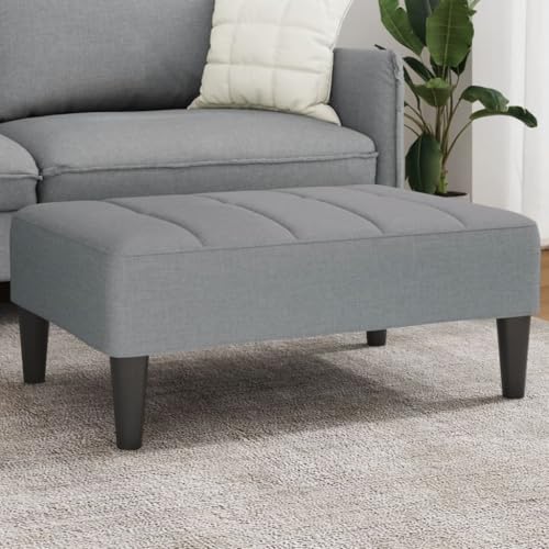 INLIFE Fußhocker Hellgrau 77x55x31 cm Stoff,Möbel,Polsterhocker,Grau,6.5 KG,4007380 von INLIFE