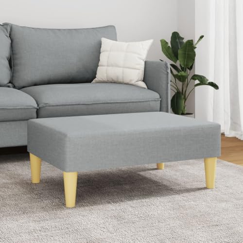 INLIFE Fußhocker Hellgrau 77x55x31 cm Stoff,Möbel,Polsterhocker,Grau,6.8 KG,379553 von INLIFE