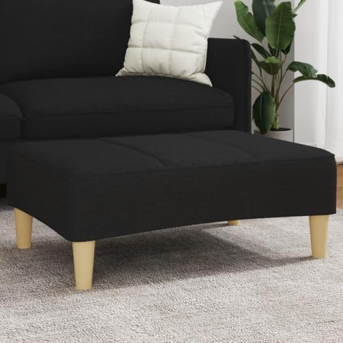 INLIFE Fußhocker Schwarz 77x55x31 cm Stoff,Möbel,Polsterhocker,Schwarz,6.5 KG,4007373 von INLIFE