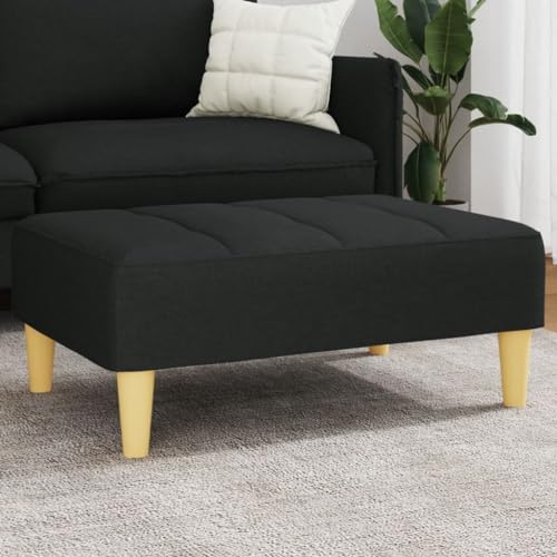 INLIFE Fußhocker Schwarz 77x55x31 cm Stoff,Möbel,Polsterhocker,Schwarz,6.9 KG,4007364 von INLIFE