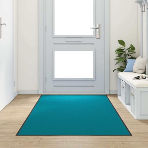 INLIFE Fußmatte Cyan und Schwarz 120 x 300 cm Polyamid und PVC,Heim & Garten,Dekoration,Fußmatten,Türkis,7.65 KG,4100750 von INLIFE