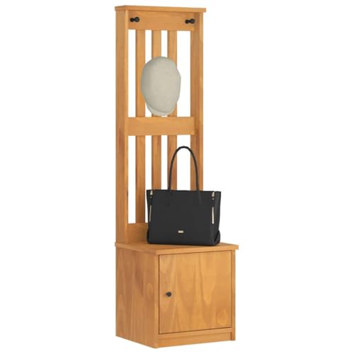 INLIFE Garderobenständer SANDNES 45x40x159,5 cm Massivholz Kiefer,Möbel,Sitzbänke,Truhen- & Flurbänke,Braun,14.52 KG,4010484 von INLIFE
