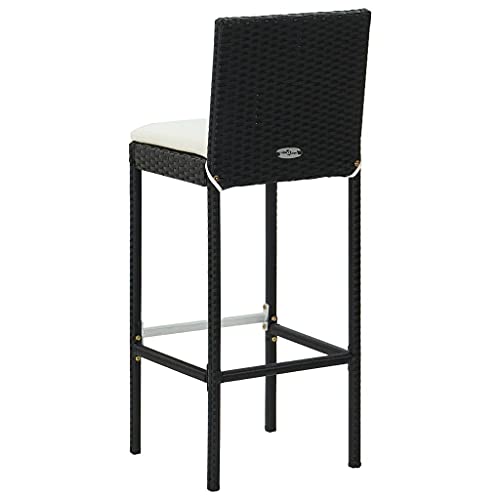 INLIFE Garten-Barhocker mit Kissen 2 STK. Schwarz Poly Rattan,Möbel,Gartenmöbel,Gartensitzmöbel,Gartenstühle,Schwarz,11 KG,316668 von INLIFE