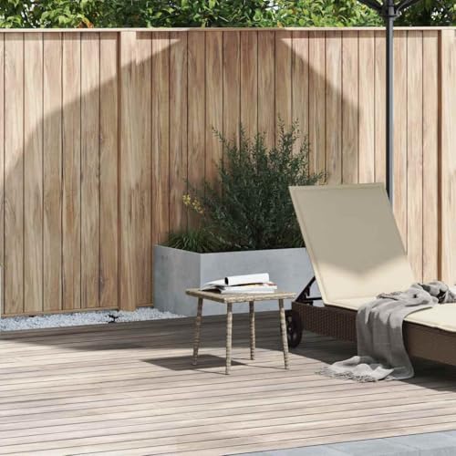 INLIFE Garten-Couchtisch Rechteckig Hellgrau 40x40x37 cm Poly Rattan,Möbel,Gartenmöbel,Gartentische,Grau,2.3 KG,4104049 von INLIFE