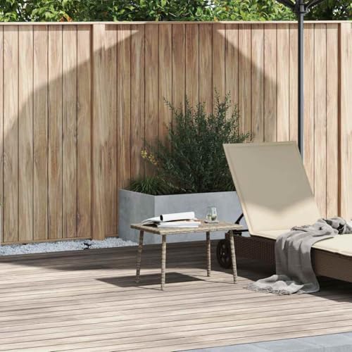 INLIFE Garten-Couchtisch Rechteckig Hellgrau 60x40x37 cm Poly Rattan,Möbel,Gartenmöbel,Gartentische,Grau,3 KG,4104054 von INLIFE