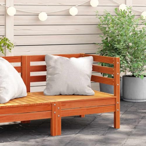 INLIFE Garten-Ecksofa Wachsbraun Massivholz Kiefer,Möbel,Gartenmöbel,Gartensitzmöbel,Gartensofaelemente,Braun,8.61 KG,837981 von INLIFE